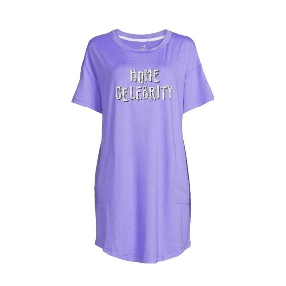 Women’s Ultra Soft Short Sleeve Sleep Lounge Pajama Night Shirts 2-Pack Size S/M - Picture 4 of 11